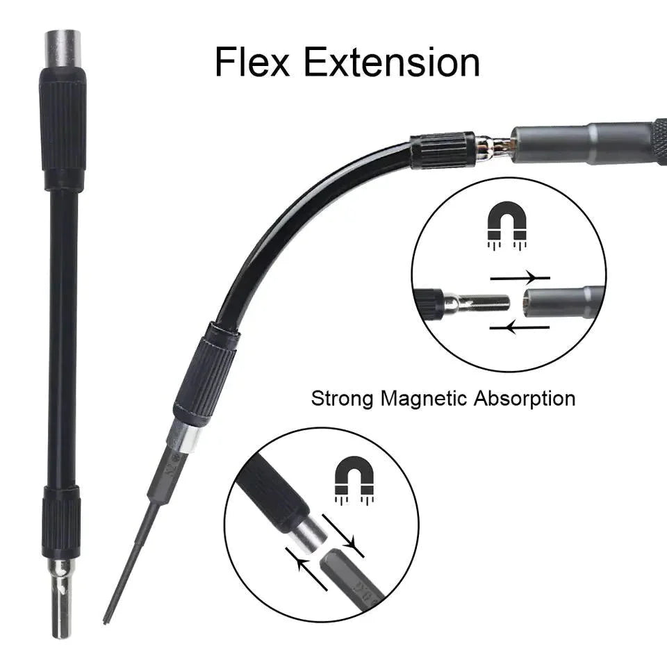 30 in 1 Magnetic Screwdriver Set With 2 Extensions