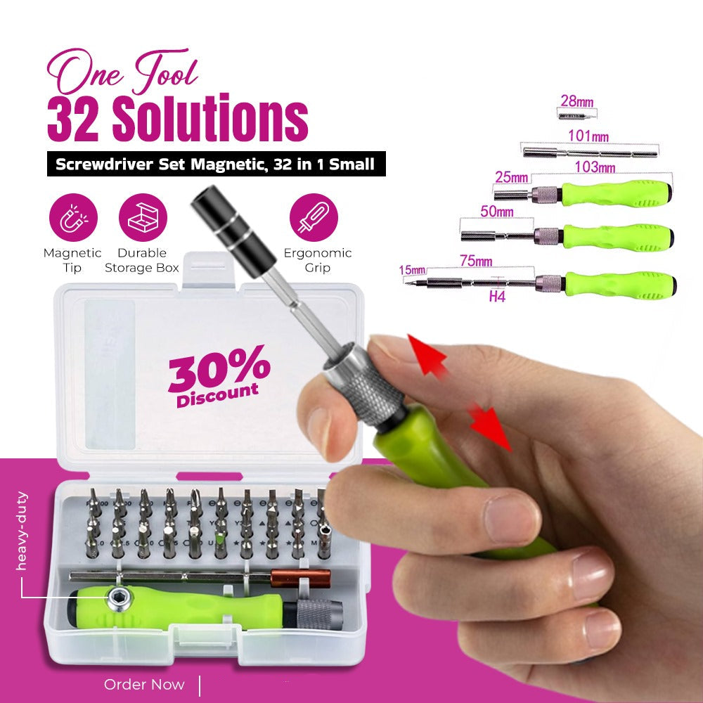Screwdriver Set Magnetic, 32 in 1 Small